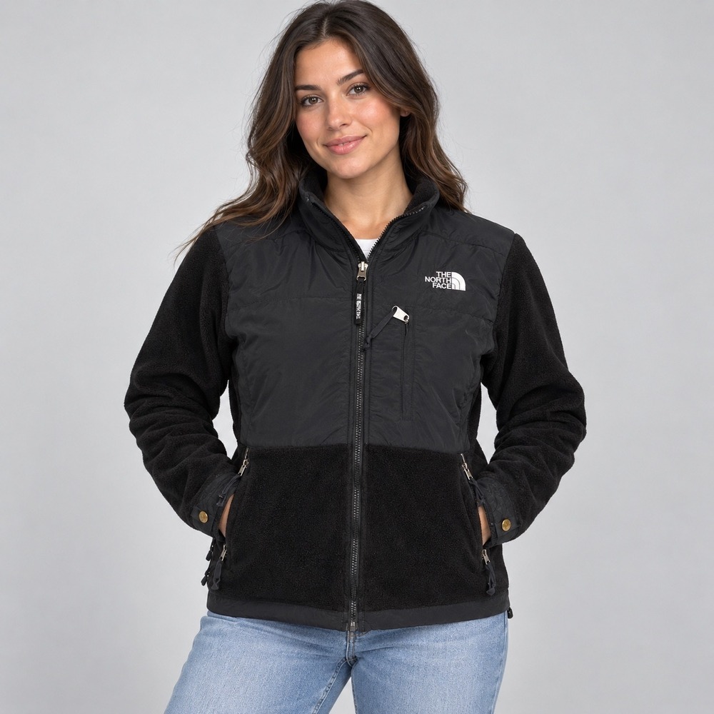 The North Face Jacket Women L Black Denali Polartec Fleece Full Zip Outdoor Coat